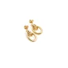 Small Gold Double Link Stud Earrings
