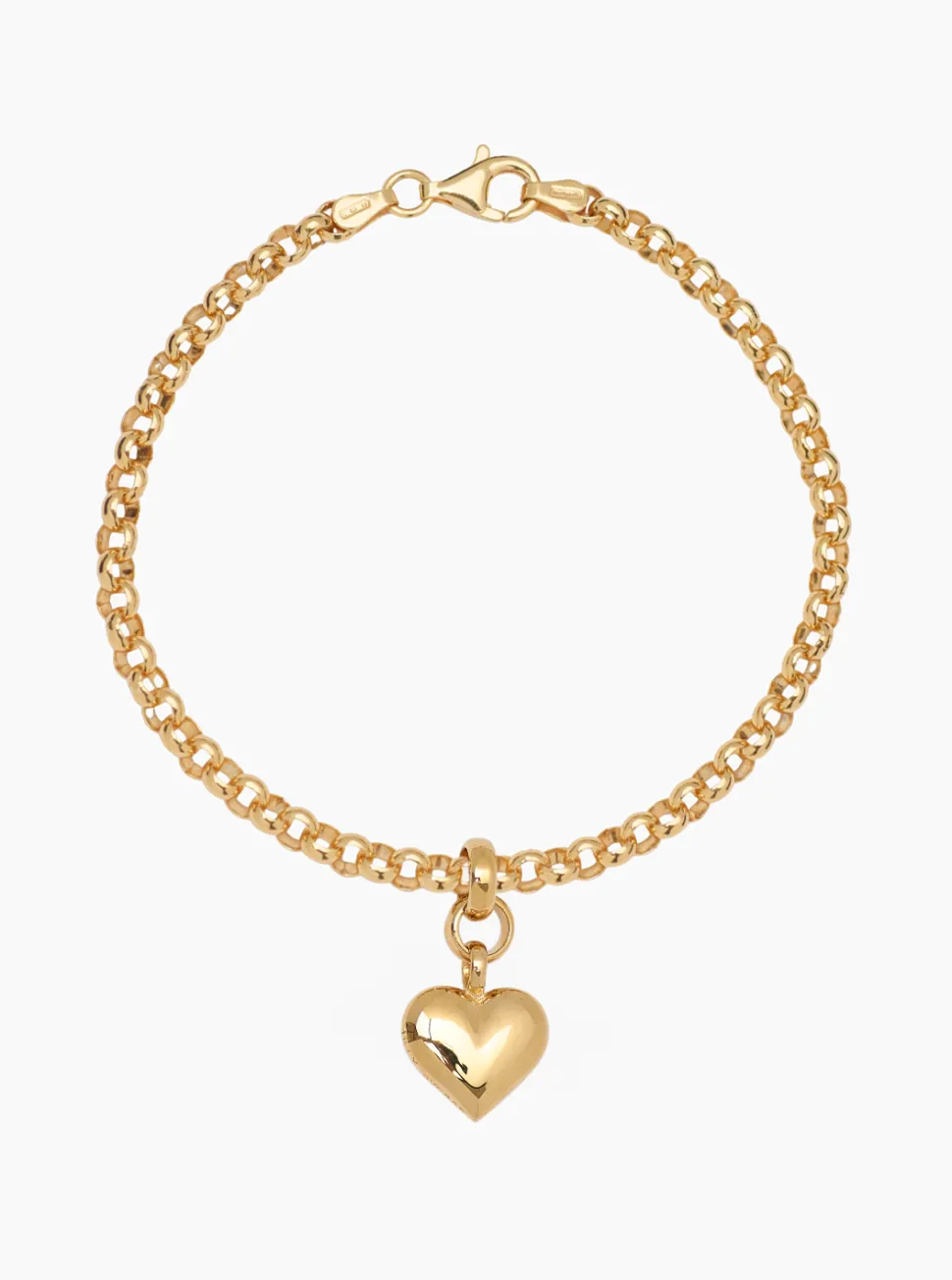Small Gold Heart on Belcher Bracelet