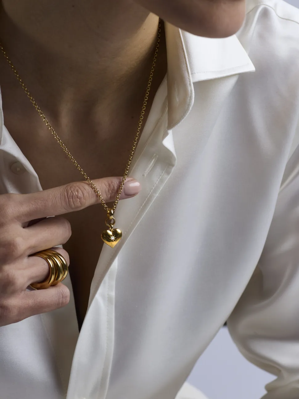 Small Gold Heart on Belcher Chain
