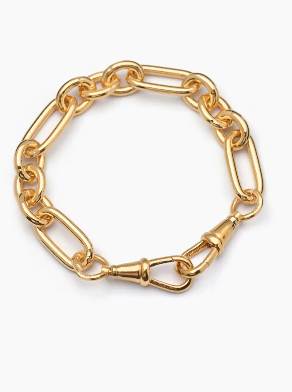 Small Gold Heart on Large Gold Watch Double Clipt Bracelet