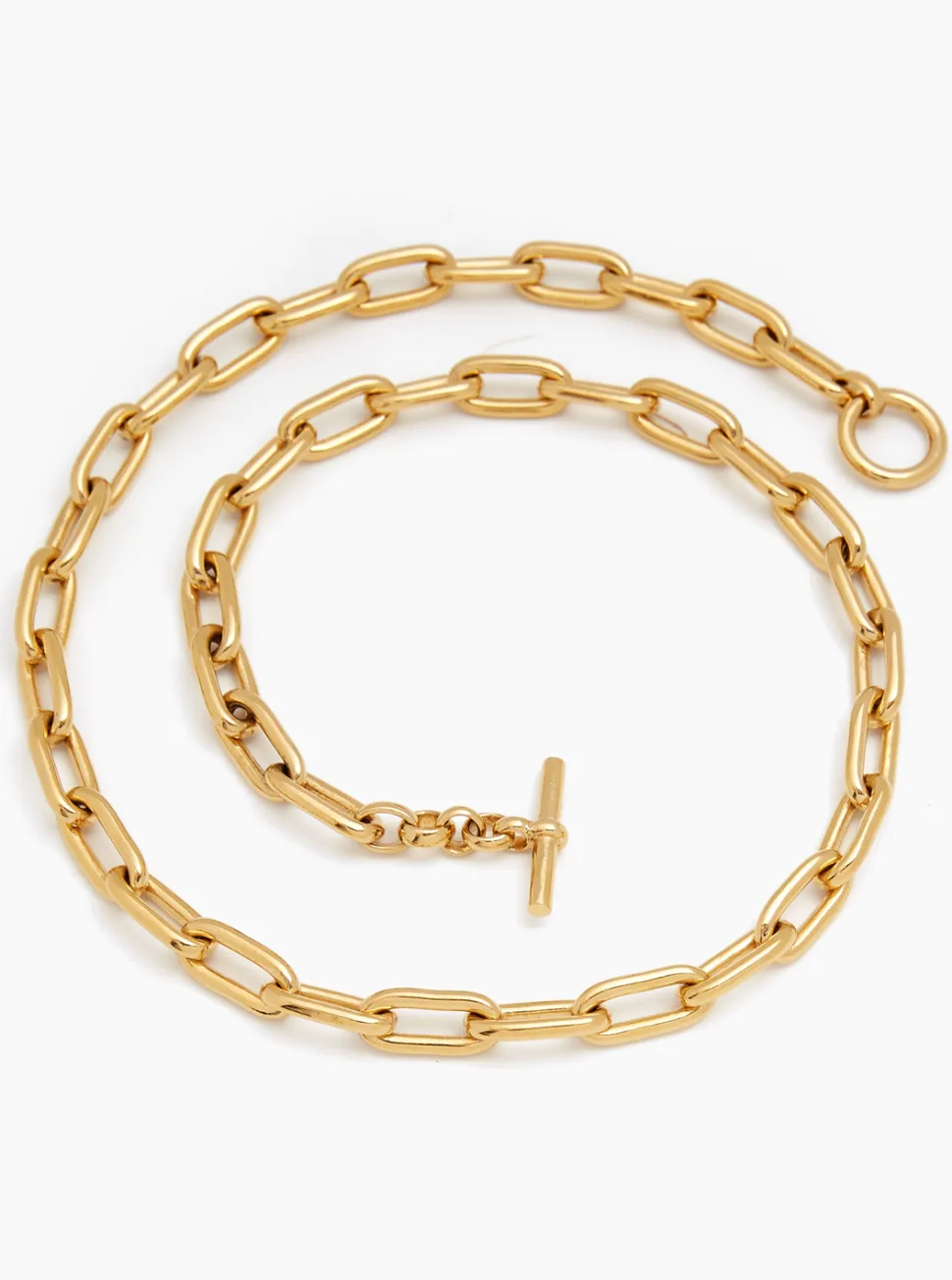 Small Gold Oval Chain Necklace