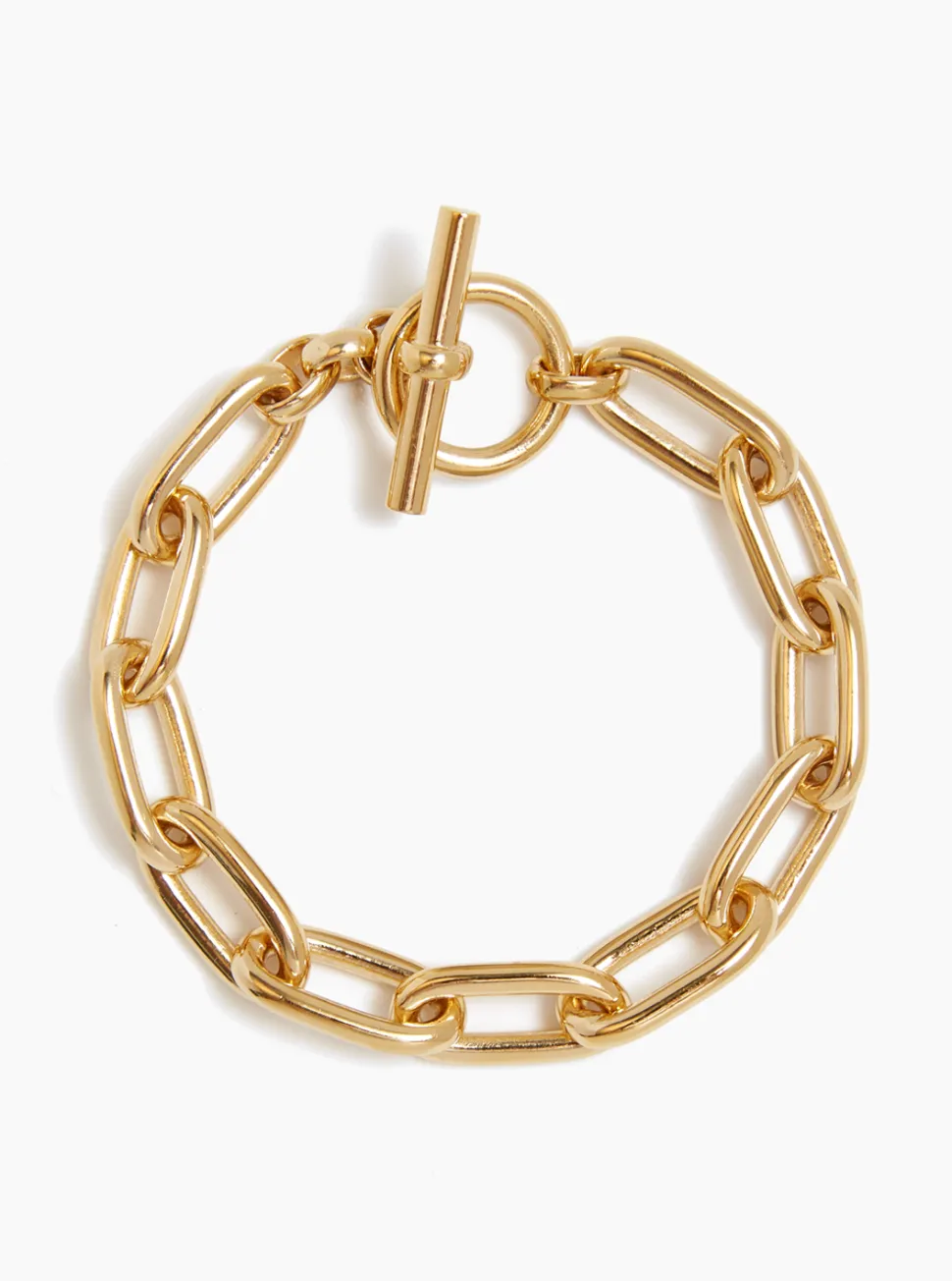 Small Gold Oval Linked Bracelet
