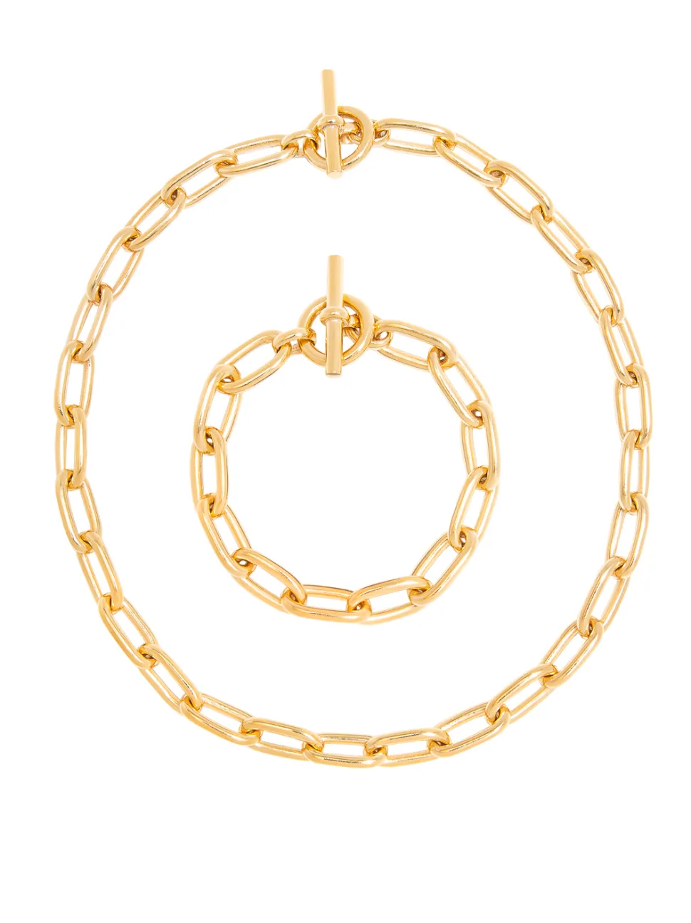 Small Gold Oval Linked Set