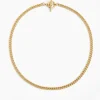 Small Gold T-Bar Clasp Curb Link Necklace
