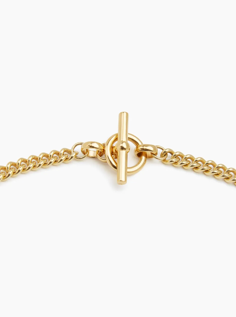 Small Gold T-Bar Clasp Curb Link Necklace