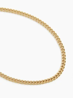 Small Gold T-Bar Clasp Curb Link Necklace