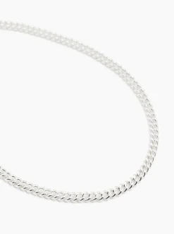 Small Gold T-Bar Clasp On Silver Curb Link Necklace