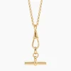 Small Gold T-bar on Belcher Clipt Necklace