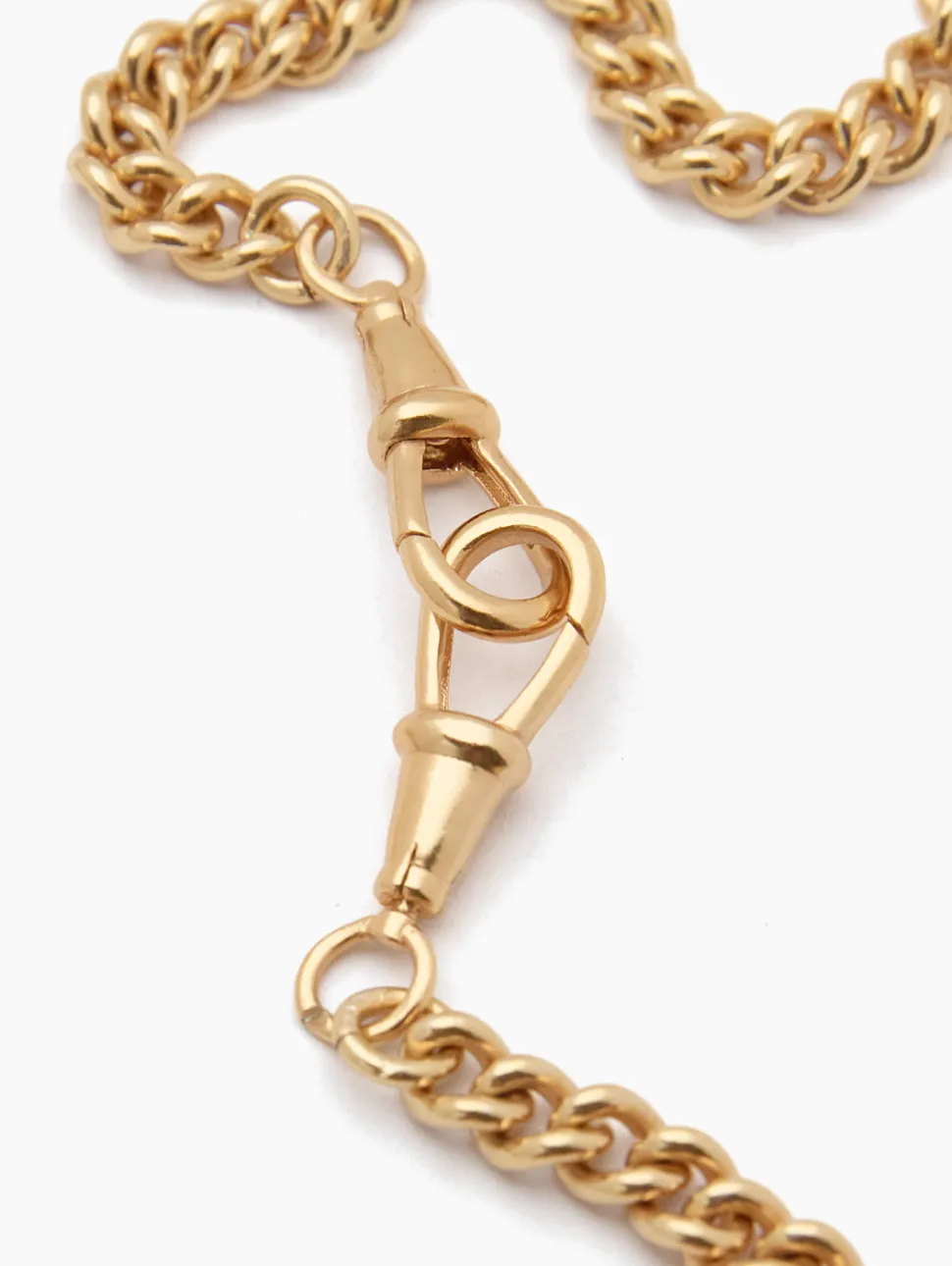 Small Gold T-bar on Slim Curb Clipt Necklace