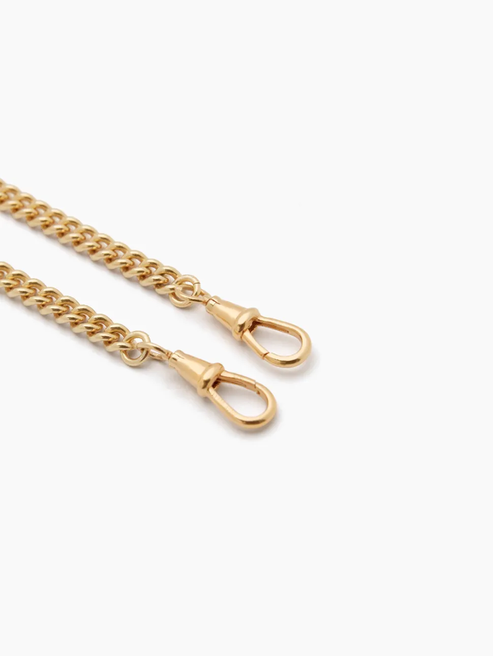 Small Gold T-bar on Slim Curb Clipt Necklace