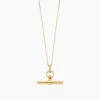 Small Jewelled Gold T-Bar On Trace Chain