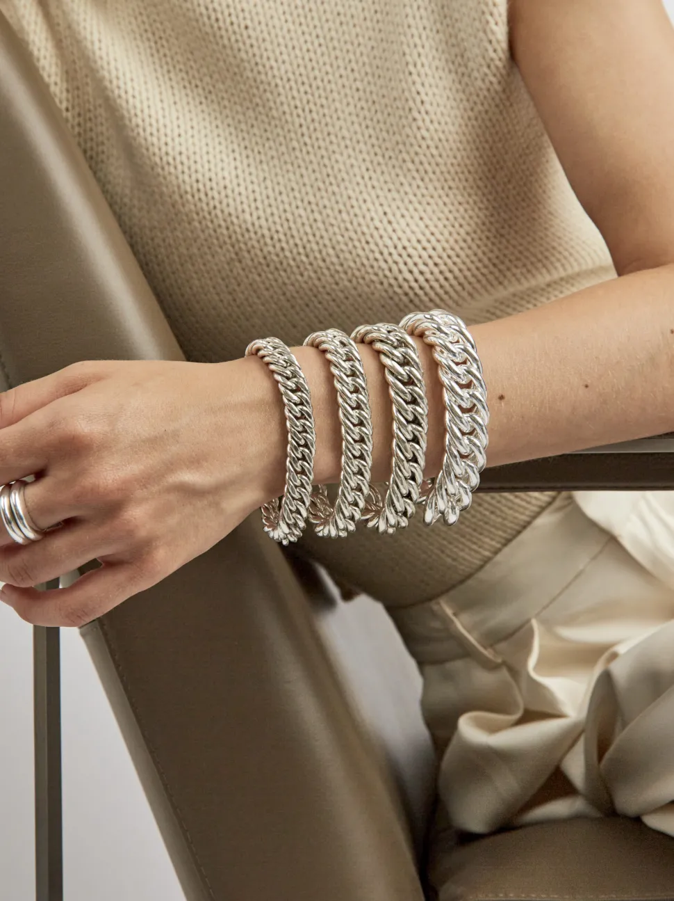 Small Silver Curb Link Bracelet