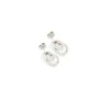 Small Silver Double Link Stud Earrings