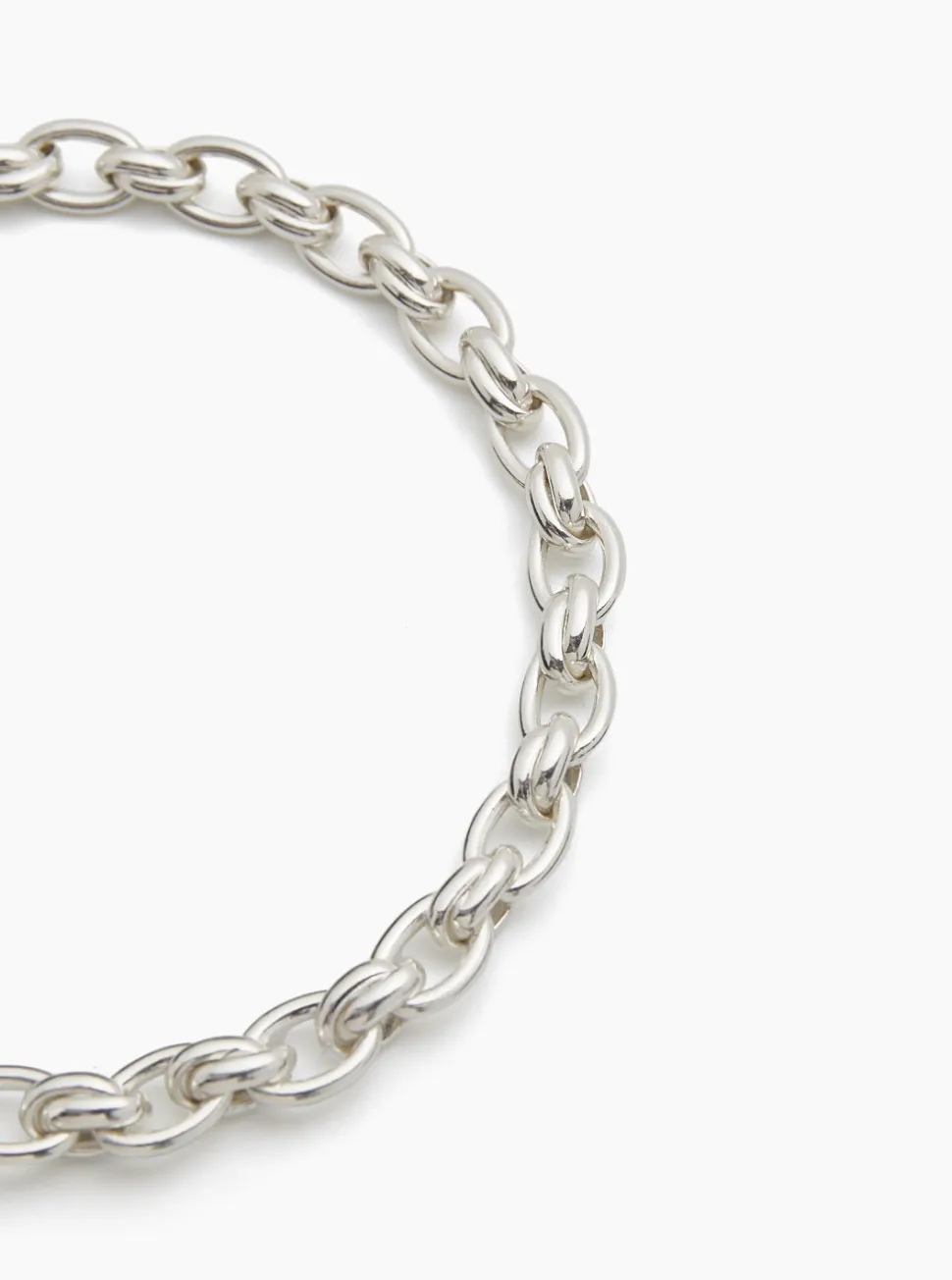 Small Silver Double Link Necklace