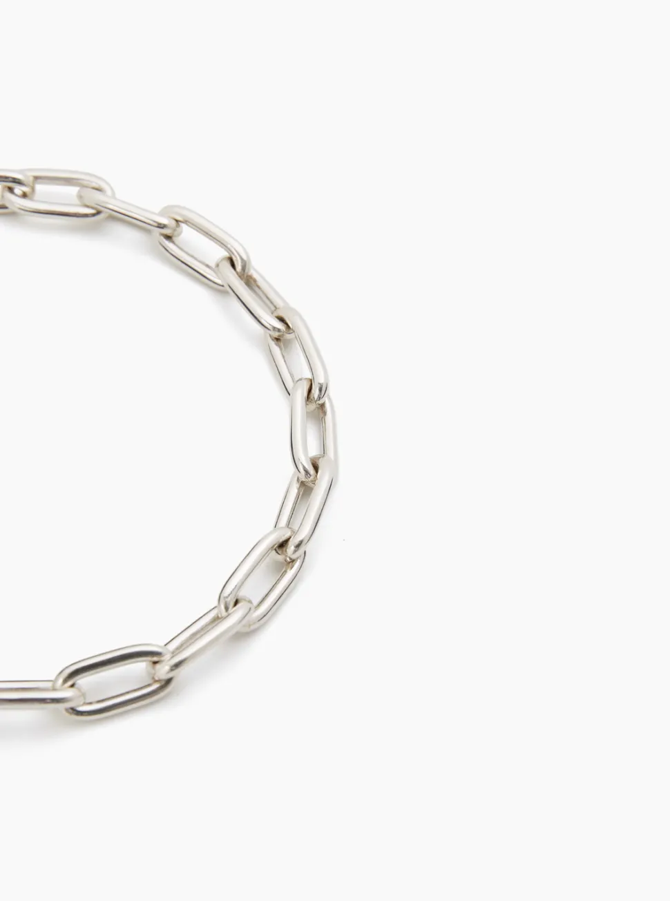 Small Silver Oval Chain Necklace