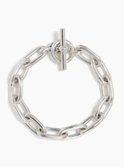Small Silver Oval Linked Bracelet