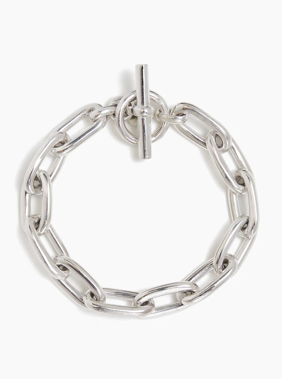 Small Silver Oval Linked Bracelet