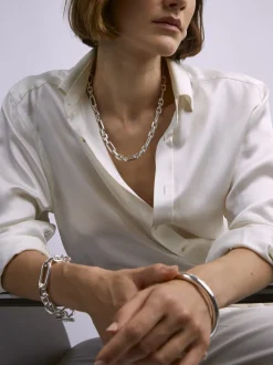 Small Silver Plated Watch Chain Necklace