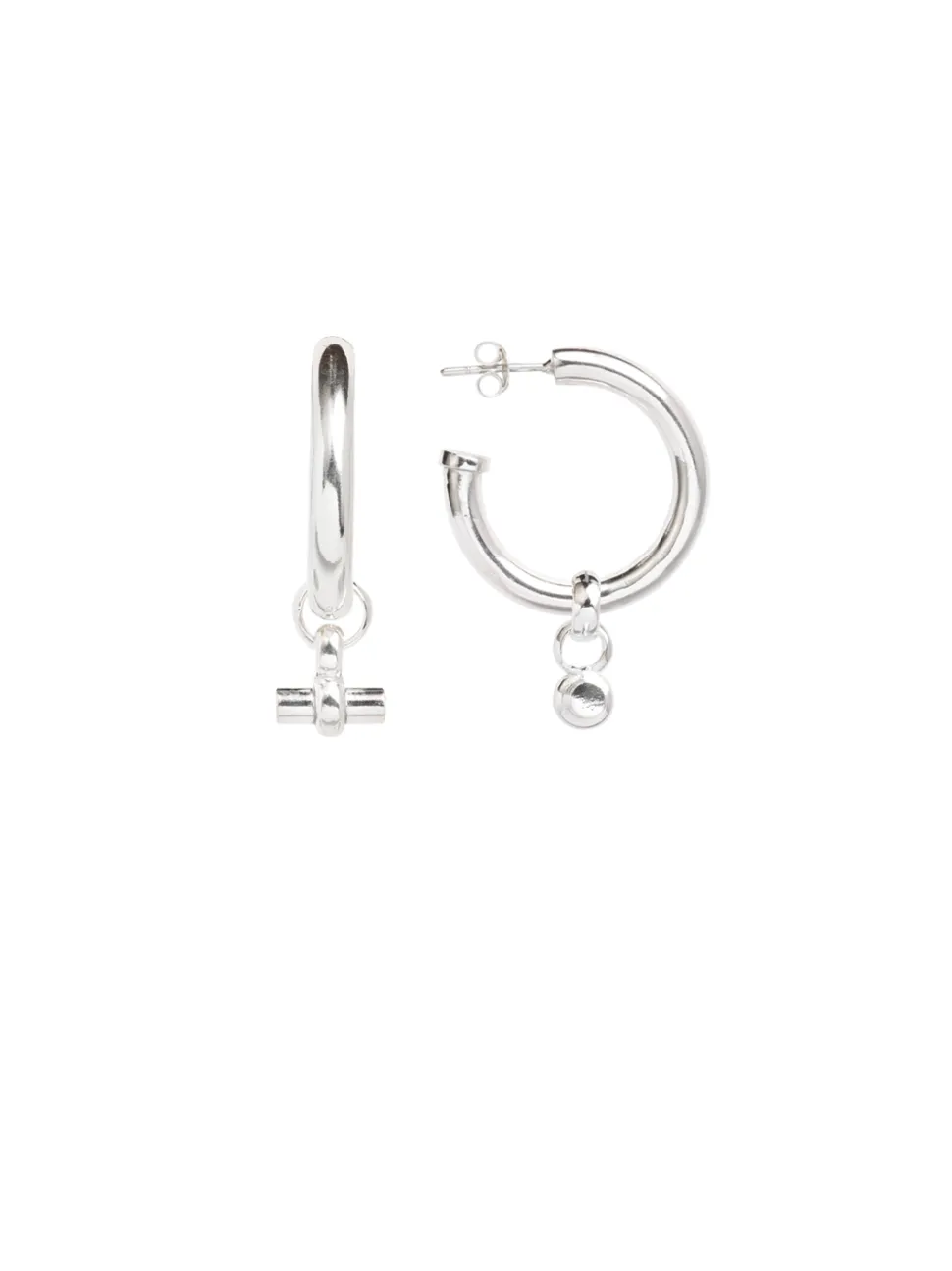 Small Silver T-Bar Earrings