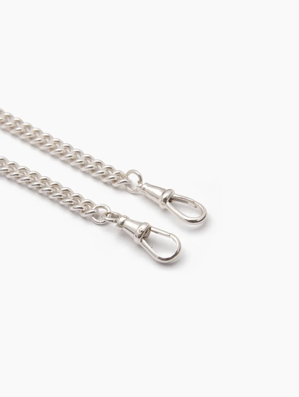 Small Silver T-bar on Slim Curb Clipt Necklace
