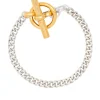 T-Bar Clasp Gold And Silver Curb Link Bracelet