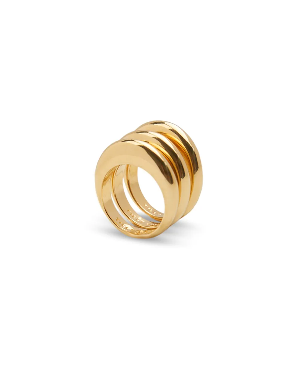 Triple Gold Slice Ring