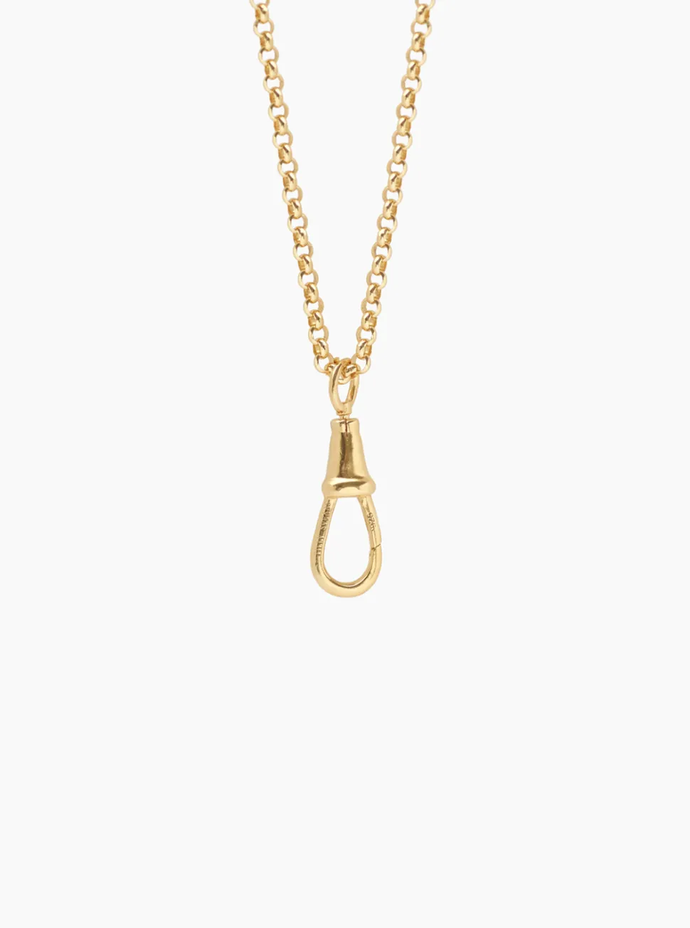 Turquoise Enamelled Gold T-bar on Belcher Clipt Necklace